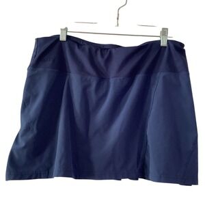 Bolle Womens XL Navy Blue Pleated Tennis Skort Athletic Skirt with Inner Shorts